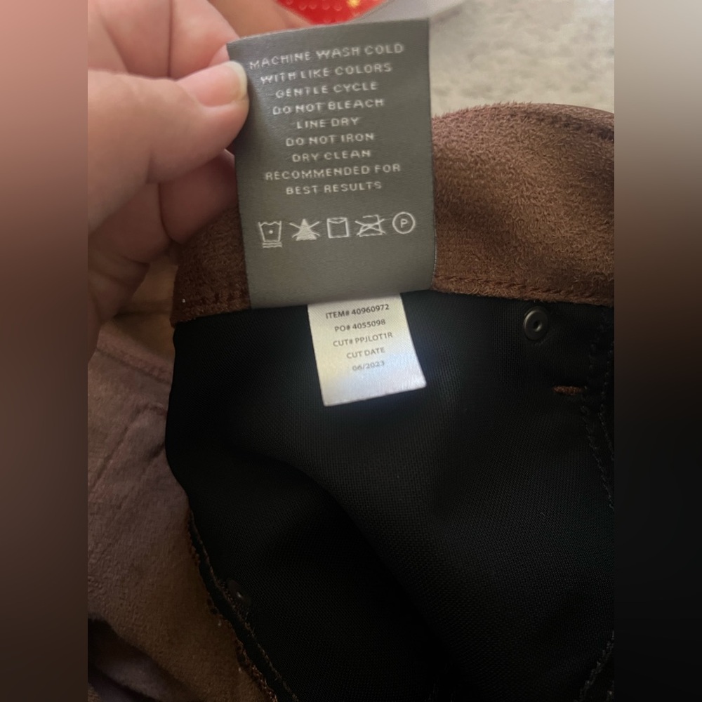 Torrid Faux Leather Skinny Jeans Brown Chestnut Size 10 Stretch High Rise - Picture 7 of 7